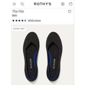 New Rothy's Black Flats with Blue Trim 10